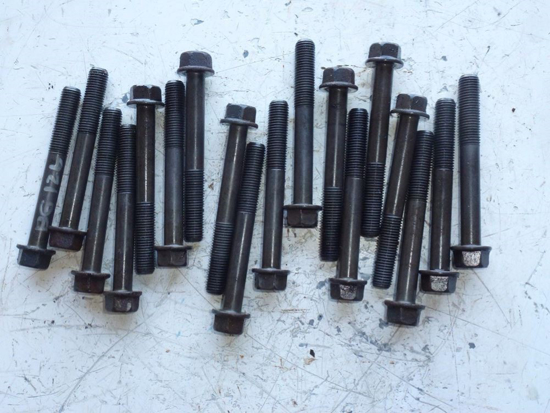 Picture of 18 Used Cylinder Head Bolts to Kubota V1505 Diesel Engine Jacobsen LF3800 Mower