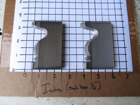 Picture of Pair Moulder Blades Bits Knives 5/16" Corrugated Back Shaper Router Planer Molder Profile Blade Knife Bit Trim Base Crown Chair Rail