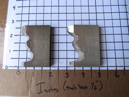 Picture of Pair Moulder Blades Bits Knives 5/16" Corrugated Back Shaper Router Planer Molder Profile Blade Knife Bit Trim Base Crown Chair Rail