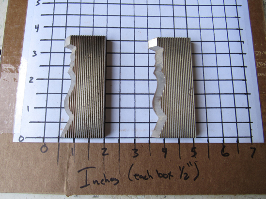 Picture of Pair Moulder Blades Bits Knives 5/16" Corrugated Back Shaper Router Planer Molder Profile Blade Knife Bit Trim Base Crown Chair Rail