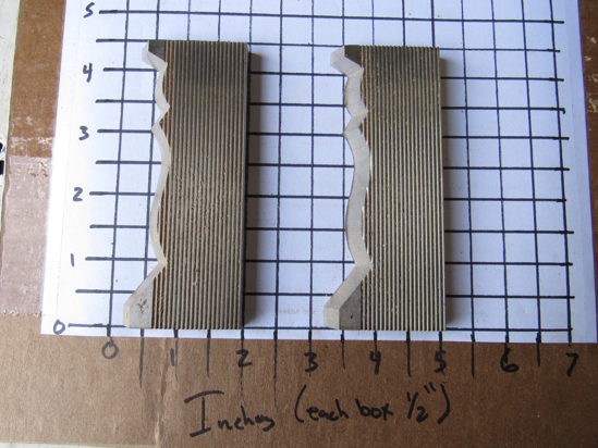 Picture of Pair Moulder Blades Bits Knives 5/16" Corrugated Back Shaper Router Planer Molder Profile Blade Knife Bit Trim Base Crown Chair Rail