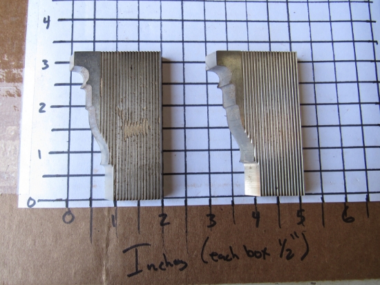 Picture of Pair Moulder Blades Bits Knives 5/16" Corrugated Back Shaper Router Planer Molder Profile Blade Knife Bit Trim Base Crown Chair Rail