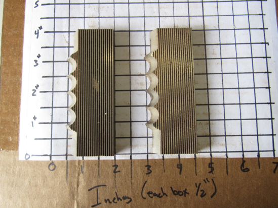 Picture of Pair Moulder Blades Bits Knives 5/16" Corrugated Back Shaper Router Planer Molder Profile Blade Knife Bit Trim Base Crown Chair Rail