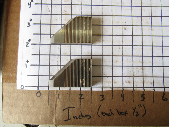 Picture of Pair 45 Degree Moulder Blades Bits Knives 5/16" Corrugated Back Shaper Router Planer Molder Profile Blade Knife Bit Trim Base Crown Chair Rail