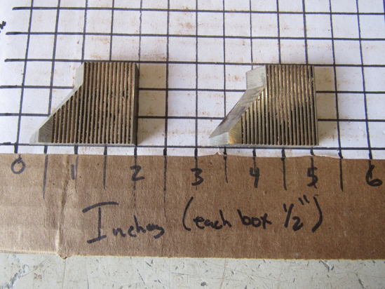 Picture of Pair 38 Degree Moulder Blades Bits Knives 5/16" Corrugated Back Shaper Router Planer Molder Profile Blade Knife Bit Trim Base Crown Chair Rail