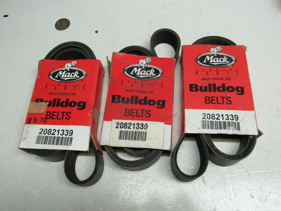 Picture of 3) Unused Old Stock Mack 20821339 Serpentine Belts